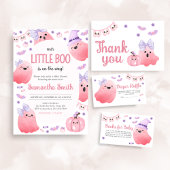 Girl Little Boo Halloween Baby shower Kaart