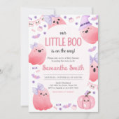 Girl Little Boo Halloween Baby shower Kaart (Voorkant)