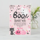 Girl Little Boo Halloween Birthday Dank je wel Kaart (Staand voorkant)