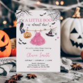 Girl Little Boo Halloween Pumpkin Baby shower Kaart