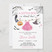 Girl Little Boo Halloween Pumpkin Baby shower Kaart (Voorkant)