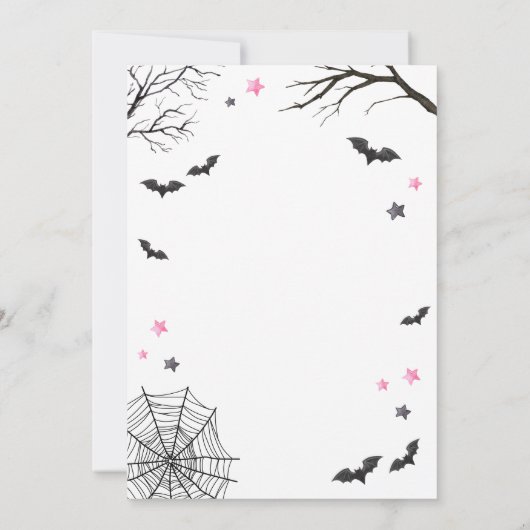 Girl Little Boo Halloween Pumpkin Baby shower Kaart (Achterkant)