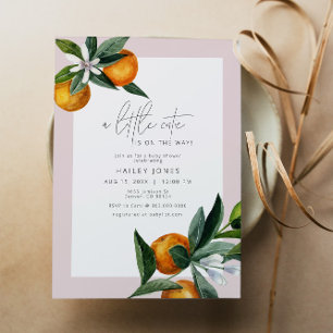 Girl Little Cutie Citrus Oranje Fruit Baby shower Kaart