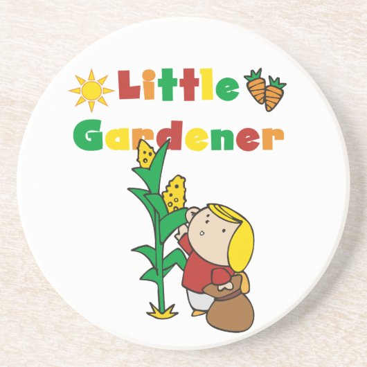 Girl Little Gardener Zandsteen Onderzetter (Voorkant)