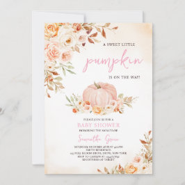 Girl Little Pumpkin Baby shower Kaart