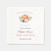 Girl Little Pumpkin Blush Floral Baby shower Servet (Voorkant)