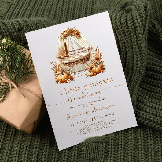 Girl Little Pumpkin Herfst Boho Baby shower Kaart