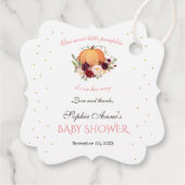 Girl Little Pumpkin Thanksgiving Baby shower Bedankjes Labels (Achterkant)