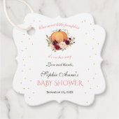 Girl Little Pumpkin Thanksgiving Baby shower Bedankjes Labels (Voorkant)