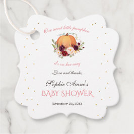 Girl Little Pumpkin Thanksgiving Baby shower Bedankjes Labels