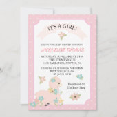 Girl Llama Baby shower Uitnodiging (Voorkant)