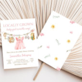 Girl Locally Grown Baby Shower Kaart