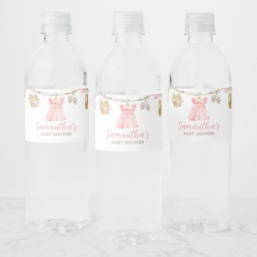 Girl Locally Grown Baby Shower Waterfles Etiket (Flessen)