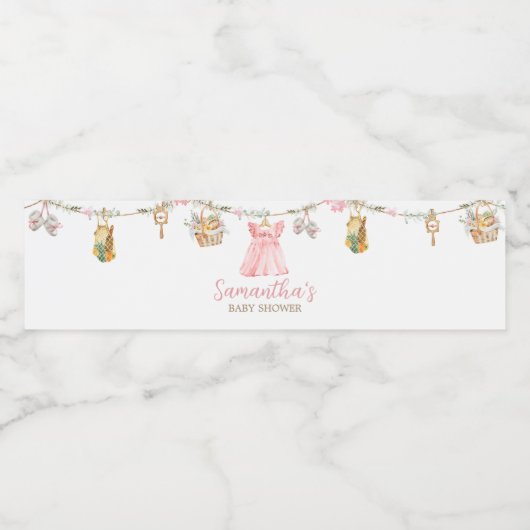 Girl Locally Grown Baby Shower Waterfles Etiket (Enkel label)