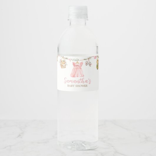 Girl Locally Grown Baby Shower Waterfles Etiket (Voorkant)
