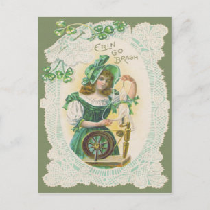 Girl Loom Doily Shamrock Clover Briefkaart