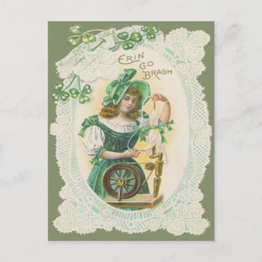Girl Loom Doily Shamrock Clover Briefkaart (Voorkant)