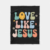 Girl Love Like Jesus Cute Christian Toddler Groovy Fleece Deken (Voorkant)
