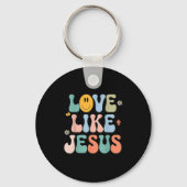 Girl Love Like Jesus Cute Christian Toddler Groovy Sleutelhanger (Voorkant)