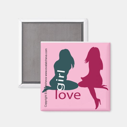 'Girl Love' Ontwerper Koelkast Manget Magneet (Voorkant / Achterkant)