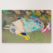 Girl Love Spring Flowers Tekening Fantasy Fairytal Legpuzzel (Horizontaal)