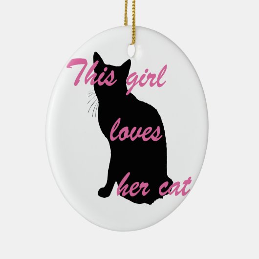 Girl loves cat keramisch ornament (Rechts)