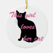 Girl loves cat keramisch ornament (Voorkant)