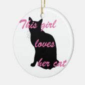 Girl loves cat keramisch ornament (Links)