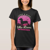 Girl Loves Dachshunds T-shirt (Voorkant)