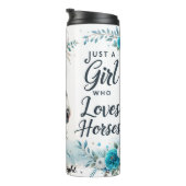 Girl Loves Horses Floral Elegance Thermosbeker (Geroteerd rechts)