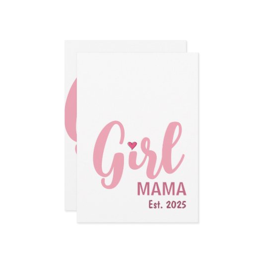 Girl Mama Est. Personalized Gift Kaart (Voorkant / Achterkant in situ)