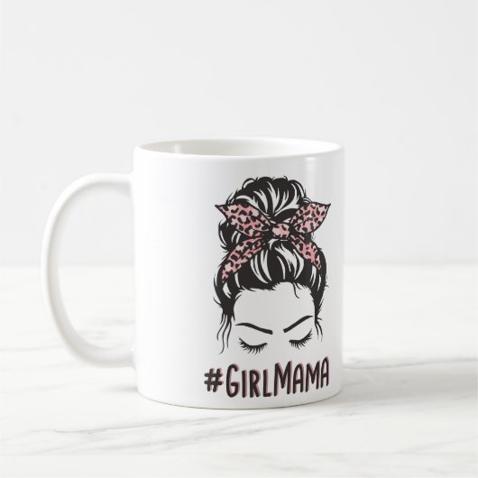 Girl Mama Messy Bun Girl Mam Gifts Koffiemok (Links)