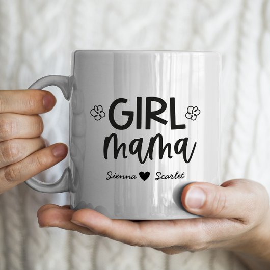 "Girl Mama" Moederdag Gepersonaliseerde 2 kinder n Koffiemok