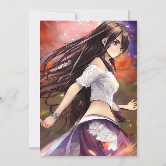 Girl Manga Warrior Anime Graphic Kaart (Voorkant)