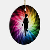 Girl Marathon Runner Keramisch Ornament (Rechts)