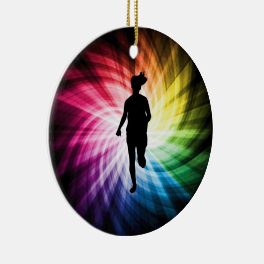 Girl Marathon Runner Keramisch Ornament (Rechts)