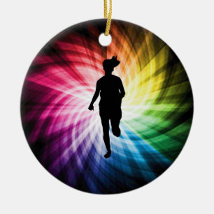 Girl Marathon Runner Keramisch Ornament