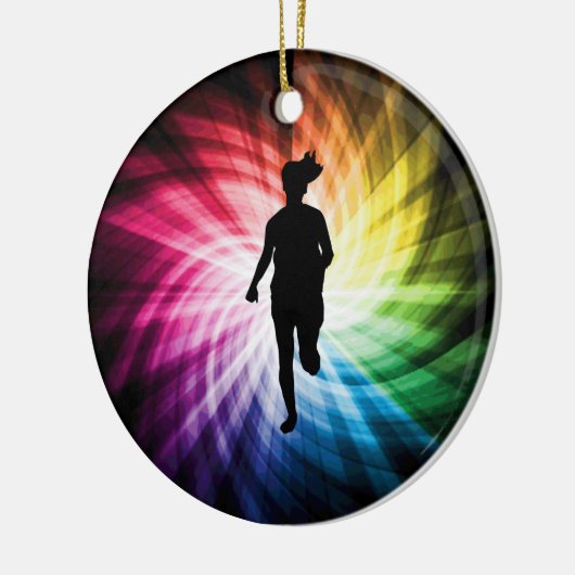 Girl Marathon Runner Keramisch Ornament (Links)