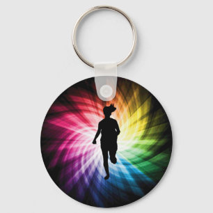 Girl Marathon Runner Sleutelhanger