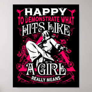 Girl Martial Arts Gezegde Karate Kung Fu Quote Poster