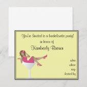 Girl/Martini Glass Bachelorette Party Invitation Kaart (Voorkant / Achterkant)