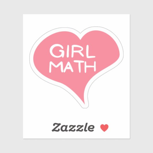GIRL MATH Roze Hart Vinyl Sticker (Vel)