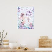 Girl Mermaid Baby shower Signs Poster (Keuken)