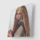 Girl Met een Pomegranaat door W.A. Bouguereau Vierkante Klok (Hoek)