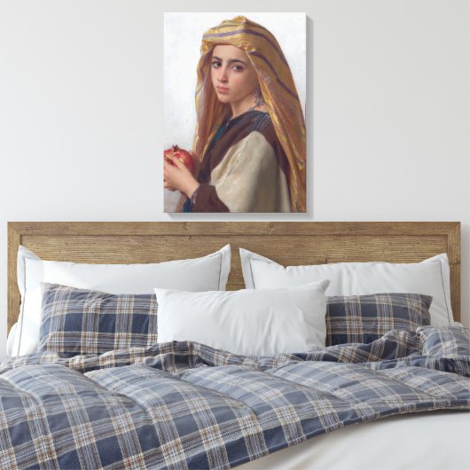 Girl met Pomegranaat door Bouguereau Canvas Afdruk (Insitu (Slaapkamer))