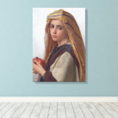 Girl met Pomegranaat door Bouguereau Canvas Afdruk (Insitu (Houten vloer))