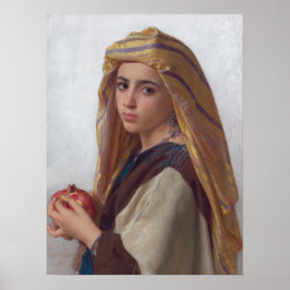 Girl met Pomegranaat door Bouguereau Poster