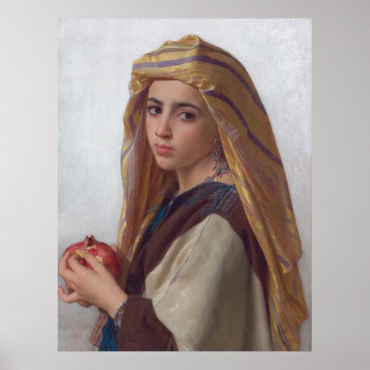 Girl met Pomegranate William-Adolphe Bouguereau Poster (Voorkant)