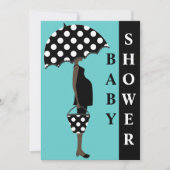 Girl met Umbrella Baby Shower-uitnodigingen Kaart (Voorkant)