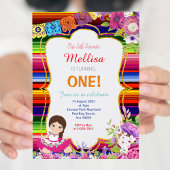 Girl Mexican Fiesta Birthday Party Invitation Kaart